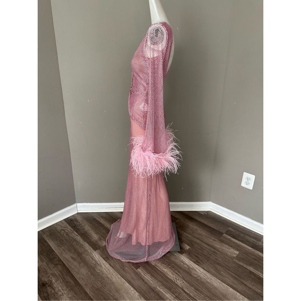 PATBO Feather-trimmed crystal-embellished mesh maxi dress - Picture 9 of 15